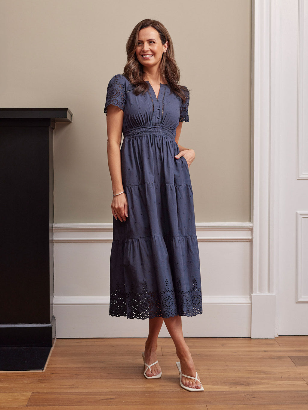 Georgie Cotton Summer Dress - Dark Navy